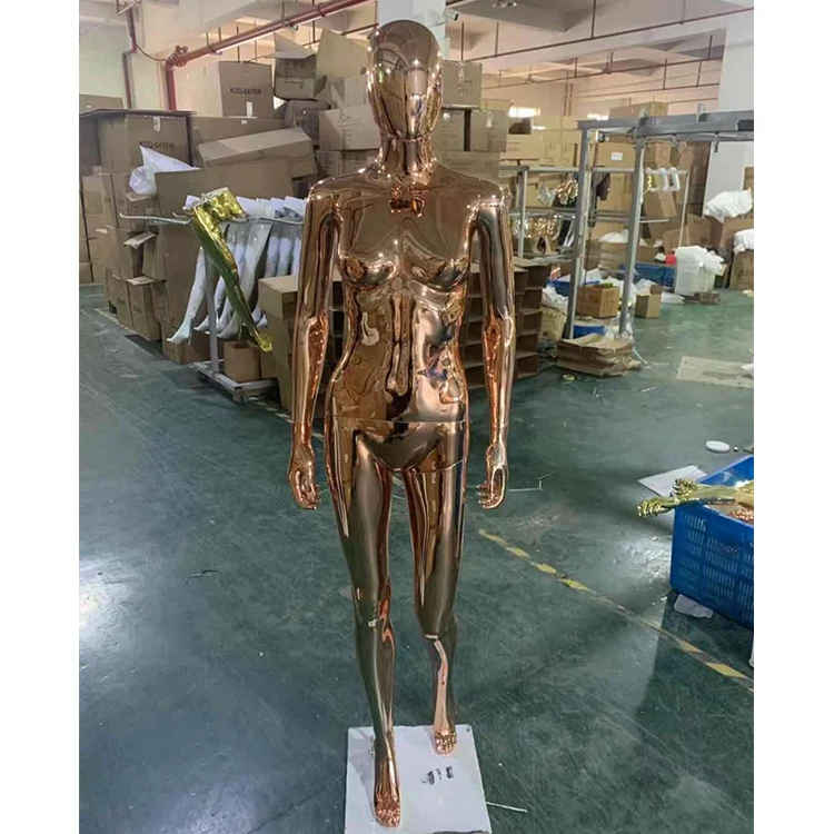 Beautiful Full Body Golden Chrome Mannequins Dummy Colorful Female Gold