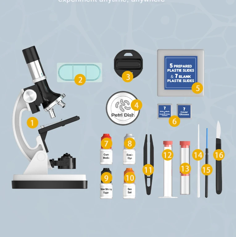 KS Educational STEM Microscope Toy Kids Scientific Microscope 48 Pcs Set Lab Science Diy Kits Toy