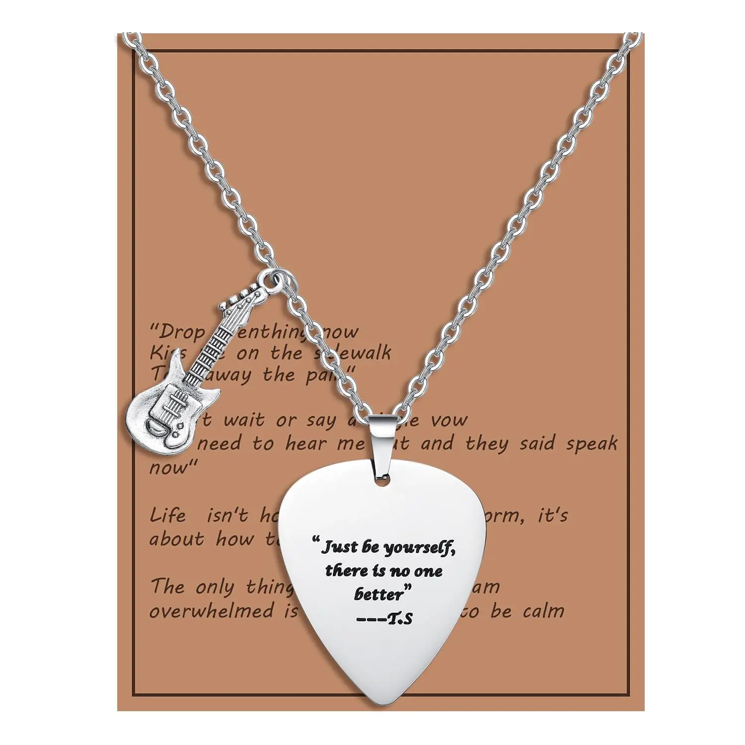 Inspired Fans Gift Quotes Guitar Pick Necklace Outfits Jewelry