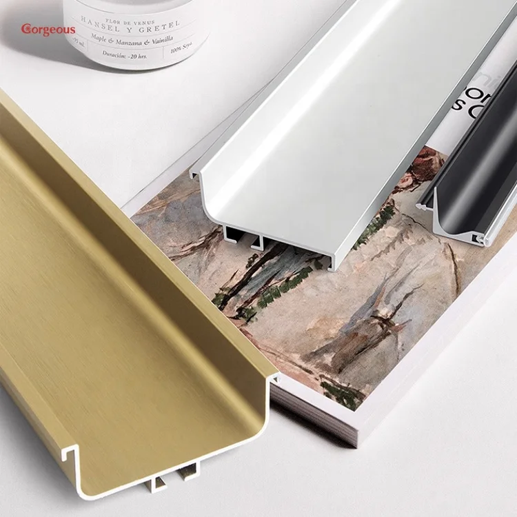 Cupboard Wardrobe Furniture Hidden Invisible Pull Drawer Black Hidden Handle Aluminum Custom Carton Modern Handle Kitchen