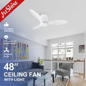 1stshine LED Ceiling Fan Adjustable LED Light 48 Inches Plastic Blades Remote Ceiling Fan with Lamp