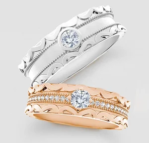 Custom Engagement 925 Sterling Silver Engagement Diamond Ring Jewelry Women Moissanite Ring