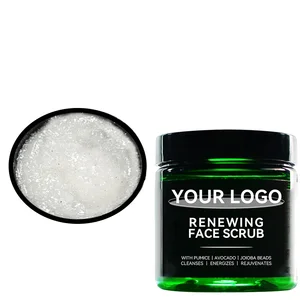 Organic Aloe Vera Avocado Face Scrub Gentle Exfoliating Dead Skin Removal Soothing Hydrating Nourishing Vegan Paraben-free