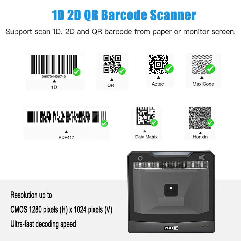 QR Code Scanner 2022 New Design Desktop Barcode Scanner China Manufacturer OEM ODM
