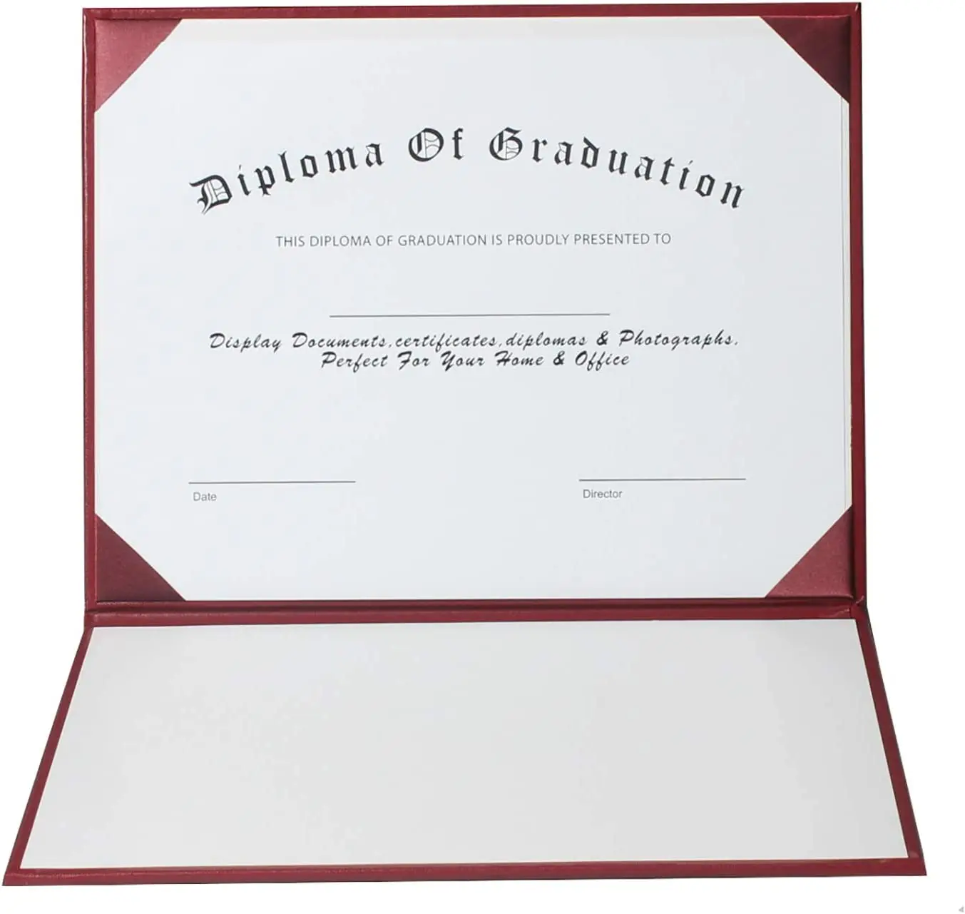Custom A4 Imprinted Diploma Cover Smooth Leather Certificate Folder For