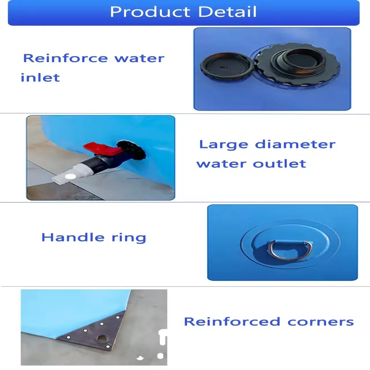 Factory Cheap Durable 50000 Liter UV Foldable Collapsible Water Tanks 1000 L Rain Water Tanks Stock Tank