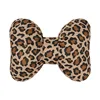 Brown linen leopard print bow back brace