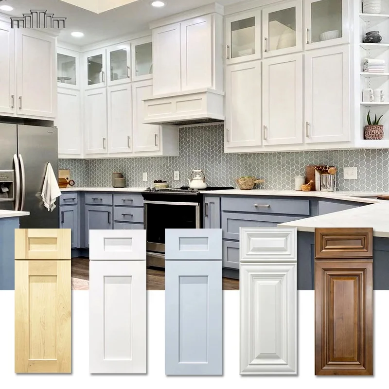 Kitchen Cabinets & Accessories Flat Pack Wholesale RTA American Standard Size Shaker Raised Panel Solid Wood Kitchen Cabinets