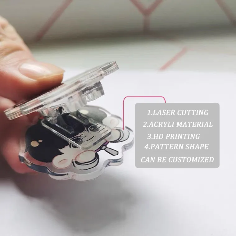 Высокое качество оптовая продажа акриловый материал модный мультяшный зажим для бумаги на заказ