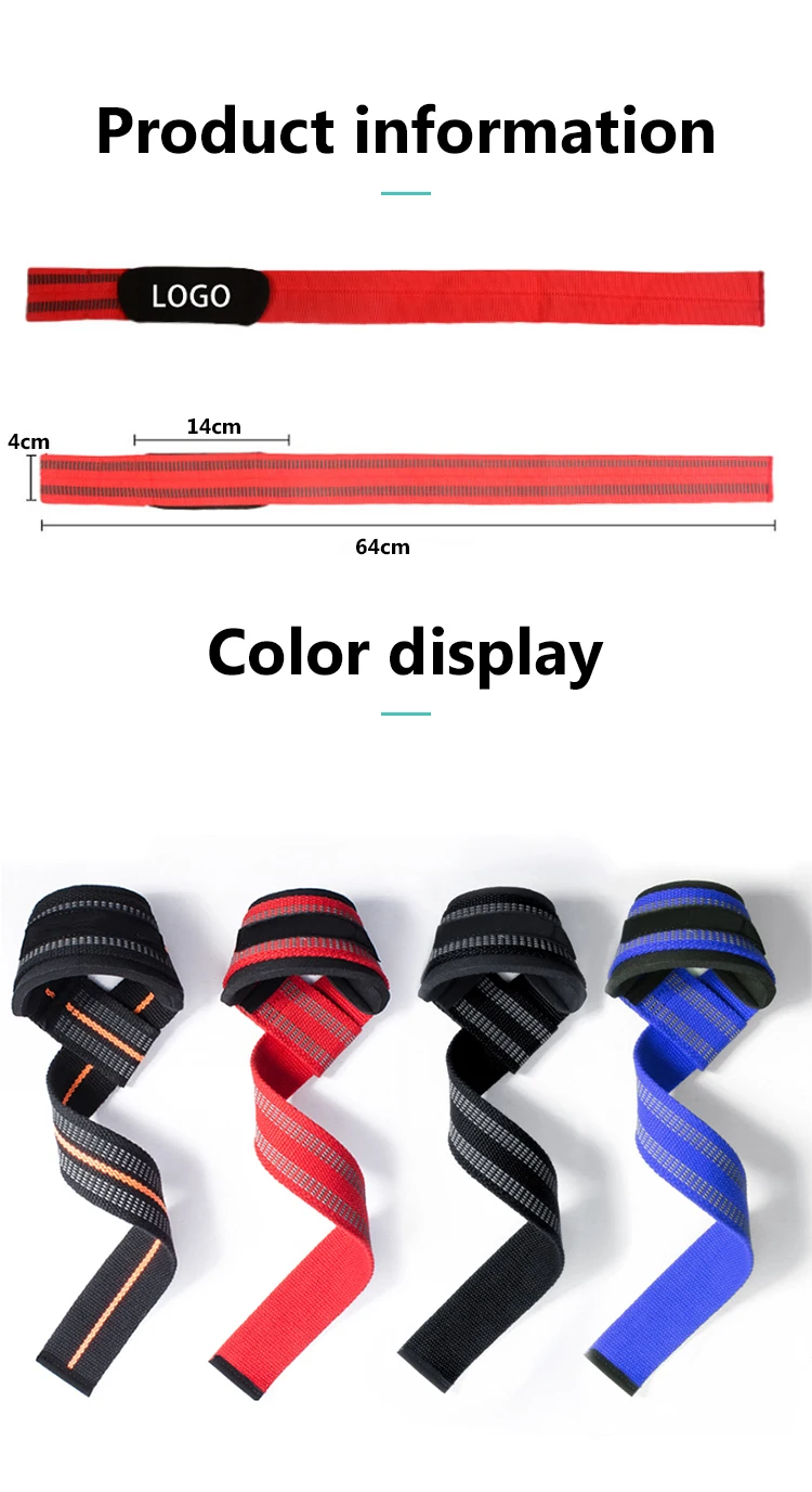 Wholesale Fitness Wrist Cuff Custom Logo Wrist Straps Weightlifting Gym Weight Lifting Straps