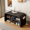 80cm premium black U-shaped shoe changing stool