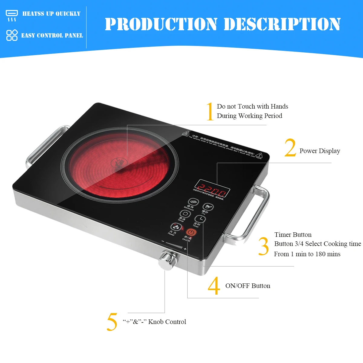 Portable Electric Hot Plate Cooker Infrared Cooker Induction Cooker