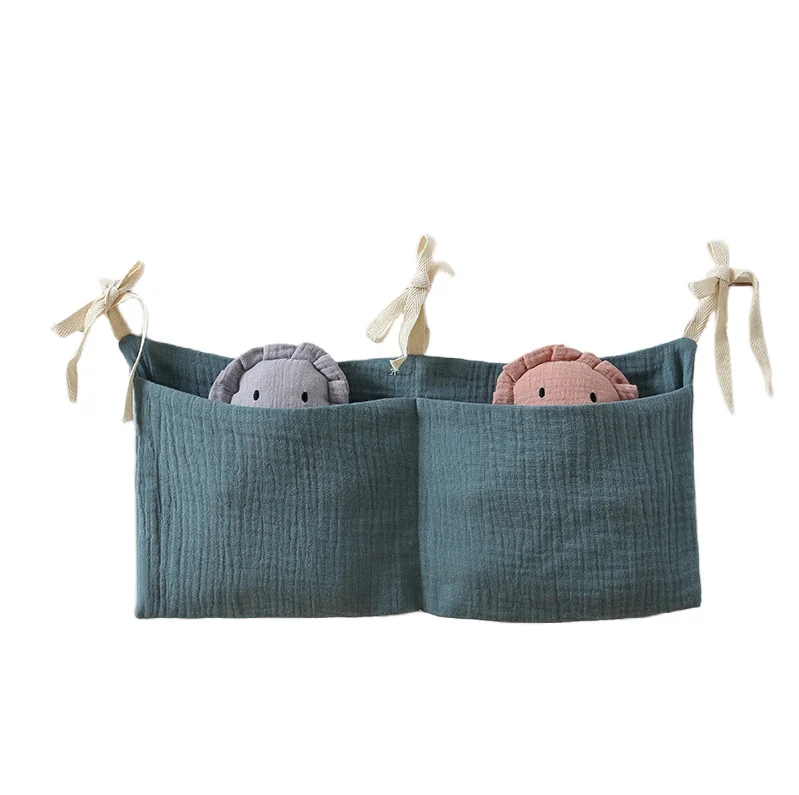 Baby Bedside Hanging Bag, 2 Wide Pockets Multi-Functional Storage Bag