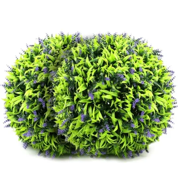 Artificial Lavender Plant Topiary Ball Faux Boxwood Decorative Balls for Backyard Balcony Garden Wedding and Home Decoration