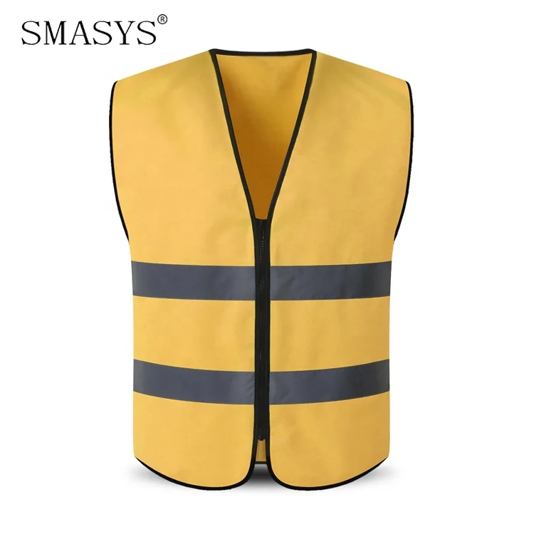 SMASYS Retail Small Order Custom Logo Polyester Knitted Fabric High Visibility Basic Reflective Safety Vest