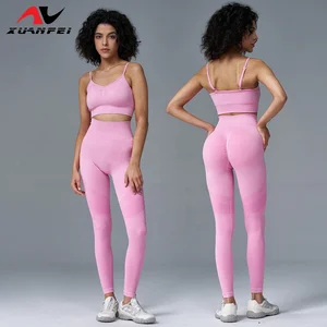 Sports Yoga Sets Running and Womens Sportswear Seamless High Waisted Buttocks Pant