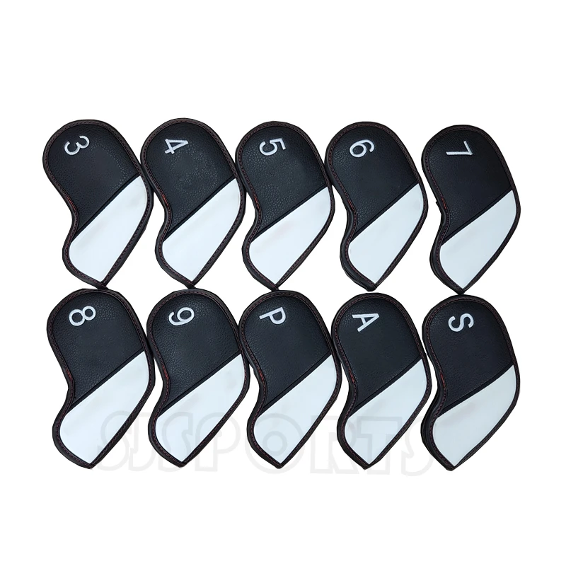 Pink Pu Leather Golf Irons Cover Set,Double Size Embroidery Golf