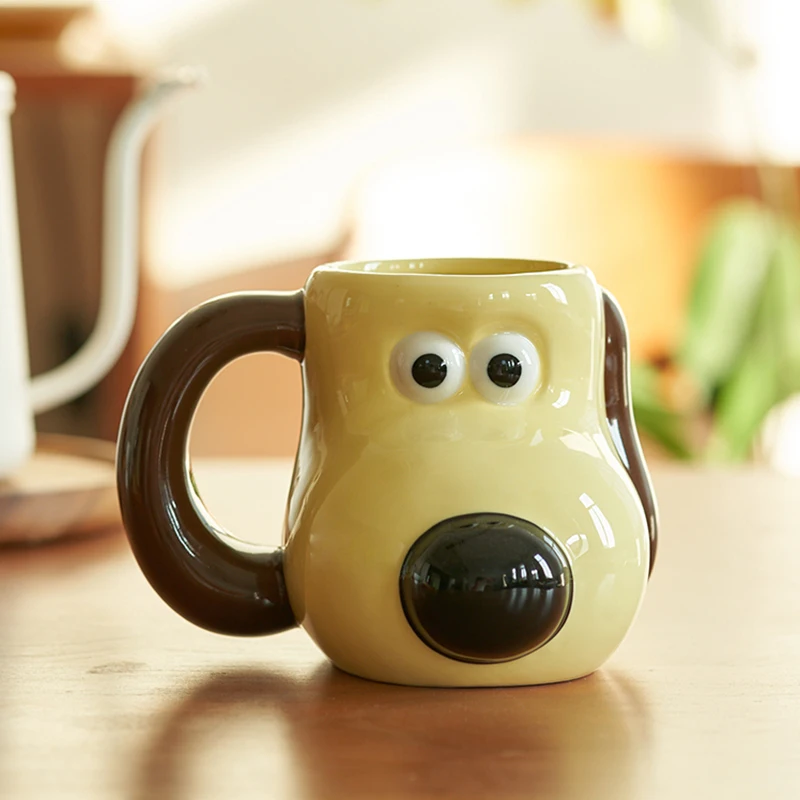 480ML Hand-painted Cartoon Dog Ceramic Coffee Mug Children