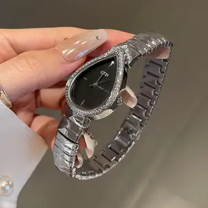 2026 New Women's Watch Light Luxury Niche Water Drop Design Women's High-end Diamond Inlaid Graduated Watch for Women