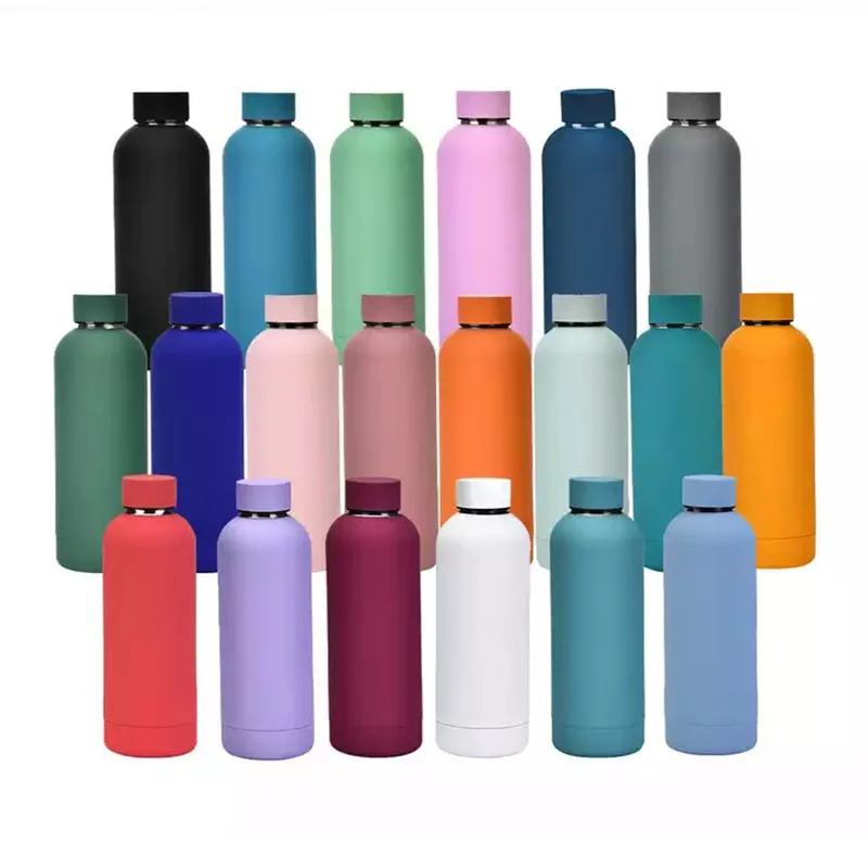 HOT 500/750/1000ml  Rubber soft touch Drinking Tumbler Double wall Insulated Stainless Steel 304 sports  Water Bottle