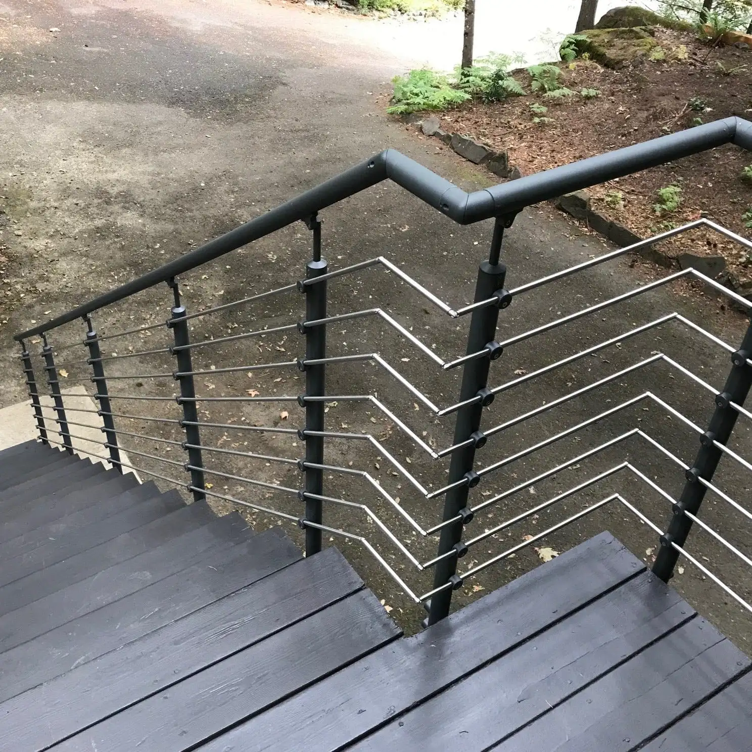 2024Outdoor Black Metal  Aluminum Railing  Deck Railing System Aluminum Rail Kit Balcony Aluminium Railing Factory customization details