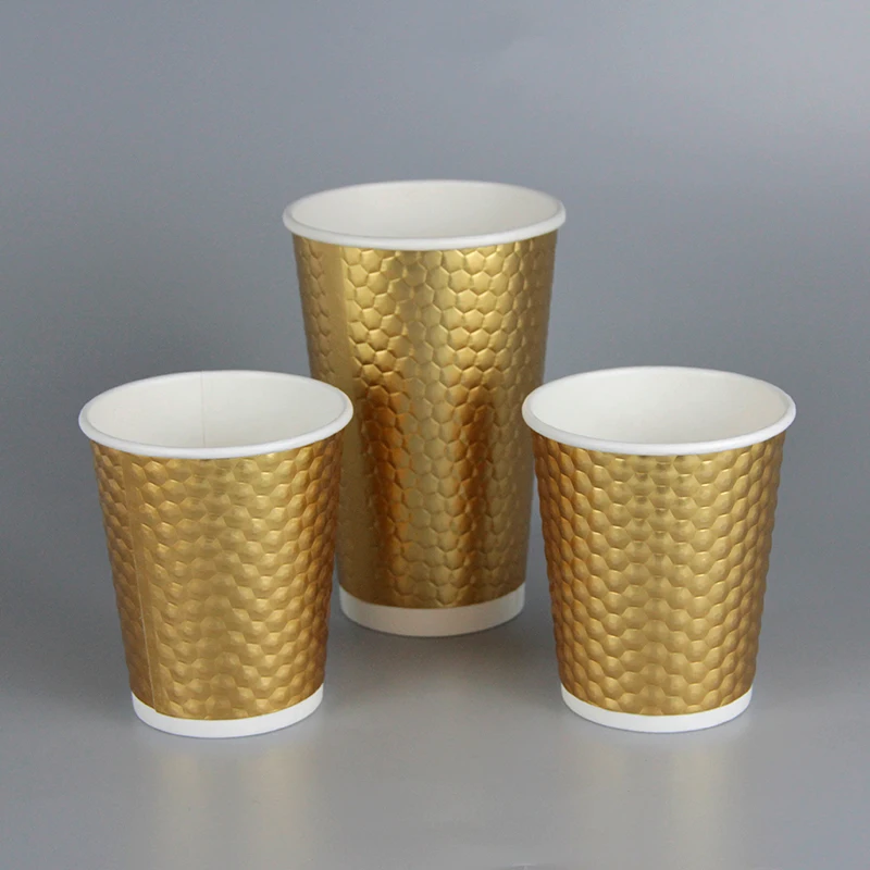 Ripple Wall Logo Printed Disposable Paper Coffee Cups Takeout Coffee Tea Cup