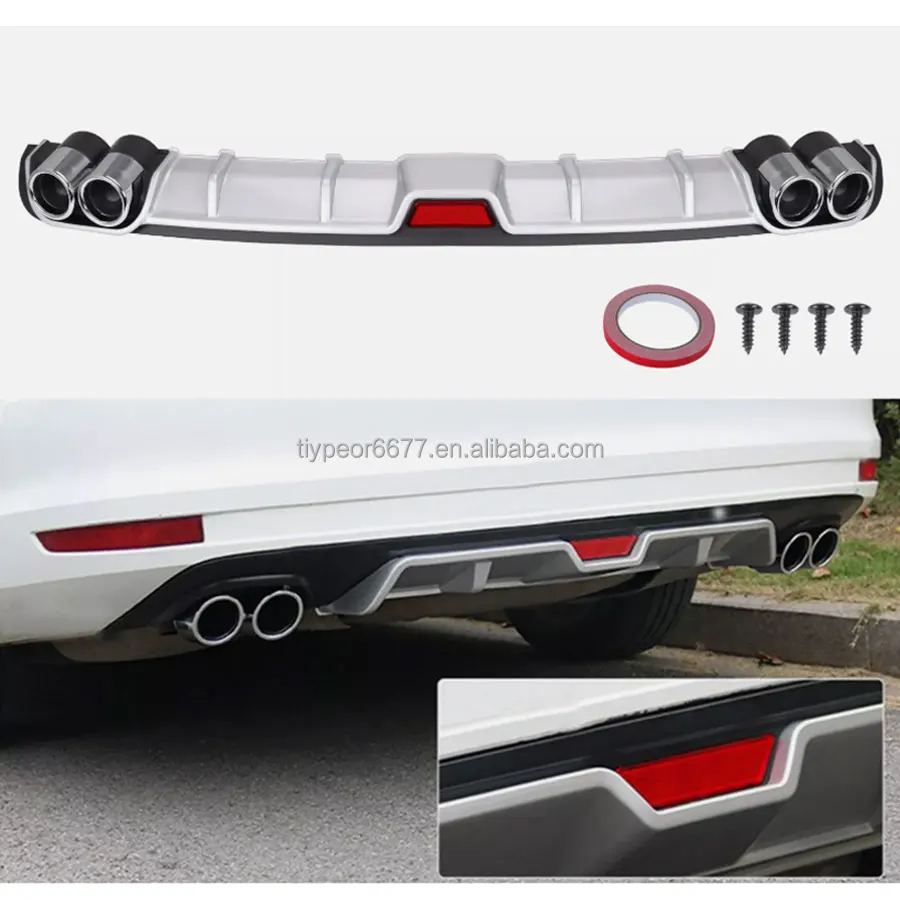 product tiypeor universal rear bumper lip spoiler diffuser splitter shark fin style protector-4