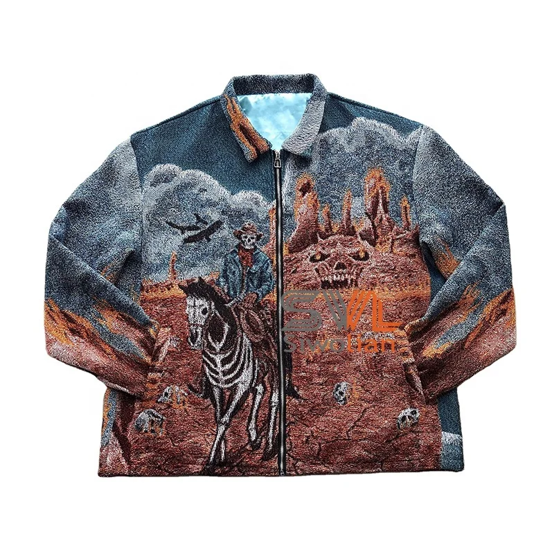 2022 Custom Tapestry Jacket For Men Spring Cotton Jocket Mens Streetwear  Design Woven Jacquard Zipper Jackets Men's Clothing - Buy Streetwear