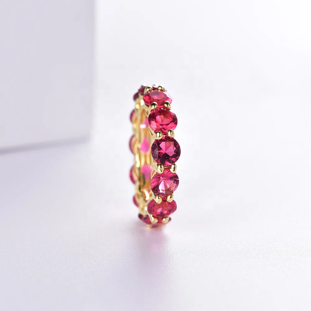 red corundum diamond ring 18k gold textured gold ring wedding ring for ladies