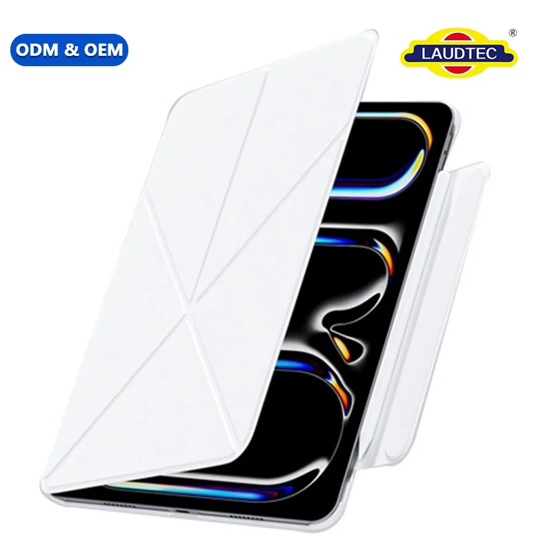 Multi-Angle Y-fold Stand Magnetic and Auto Sleep Wake Protective Folio Cover with Pencil Holder for iPad Mini 8/7/6