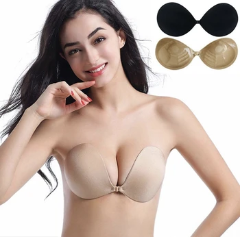 sticky bra backless strapless push up bra for women invisible adhesive lift lace up bra for large breast