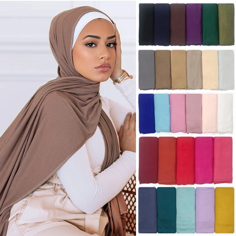 В наличии производители, однотонные хлопковые Джерси из мерсеризованного хлопка, мягкие женские хиджабы из модала, шарф 28 цветов, хиджаб мусульманский