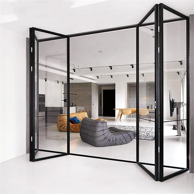 Villa Interior Isolation Folding Doors Living Room and Kitchen Folding ...