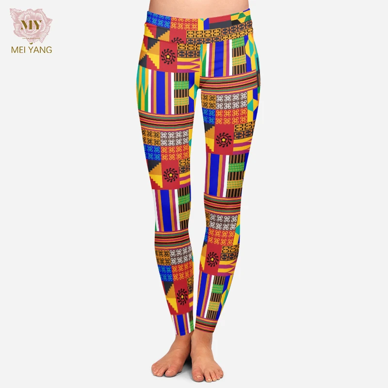 Afro African Kente Art Style 5 Print Legging