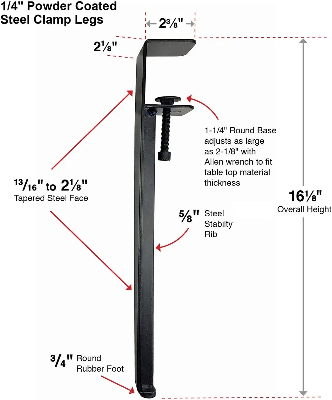 Gamba Tavolo Regolabile Fydun 430-745 Mm - In Alluminio Per Camper, Roulotte E Barche - Foto 5