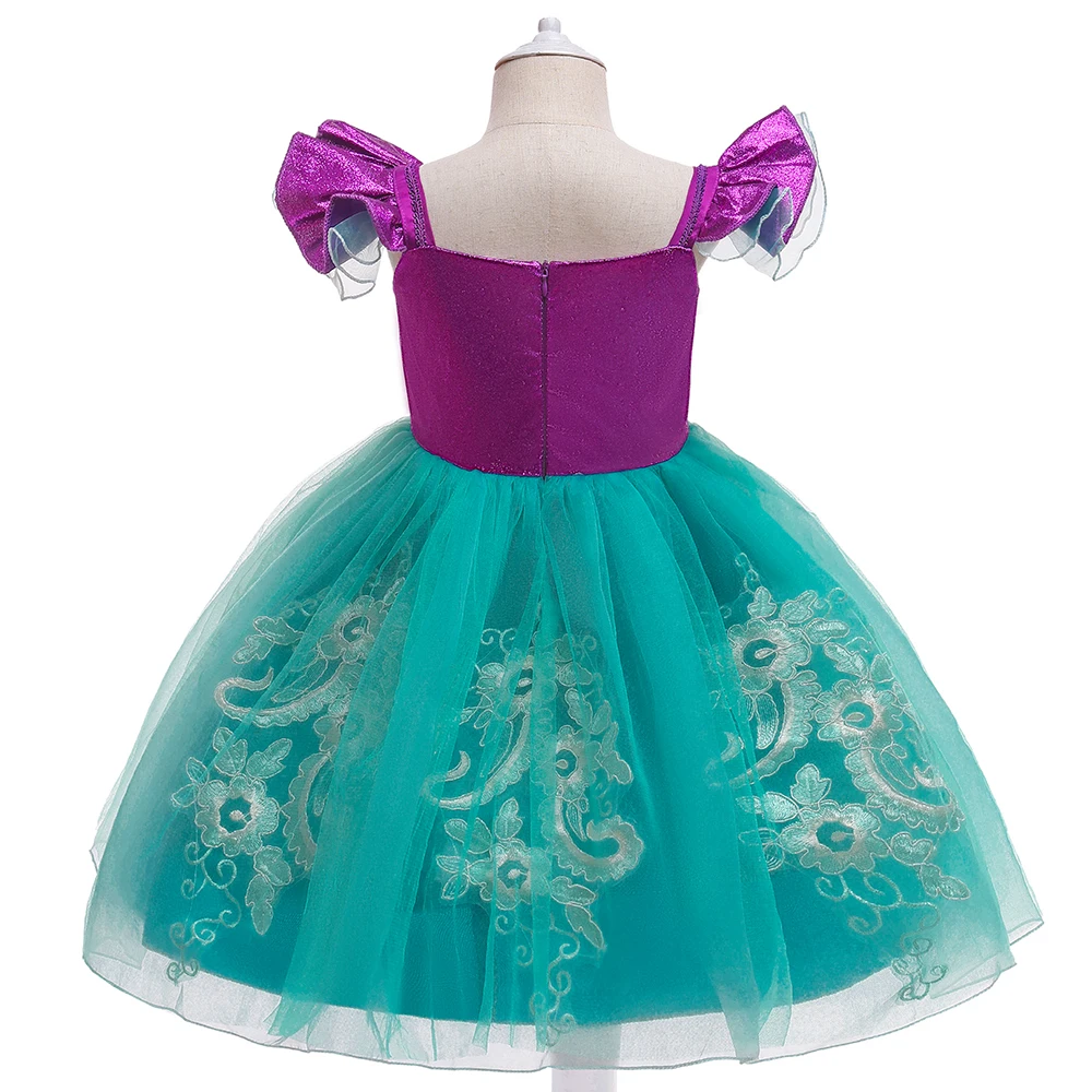 Girls Mermaid Ariel Princess Dress Cosplay Costumes for Baby Girl Dress up  Children Halloween Clothing