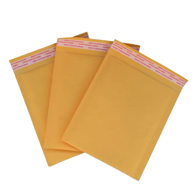 Yellow kraft paper bubble envelope bag shock-proof express foam garment bag packing bubble bag custom made wholesale