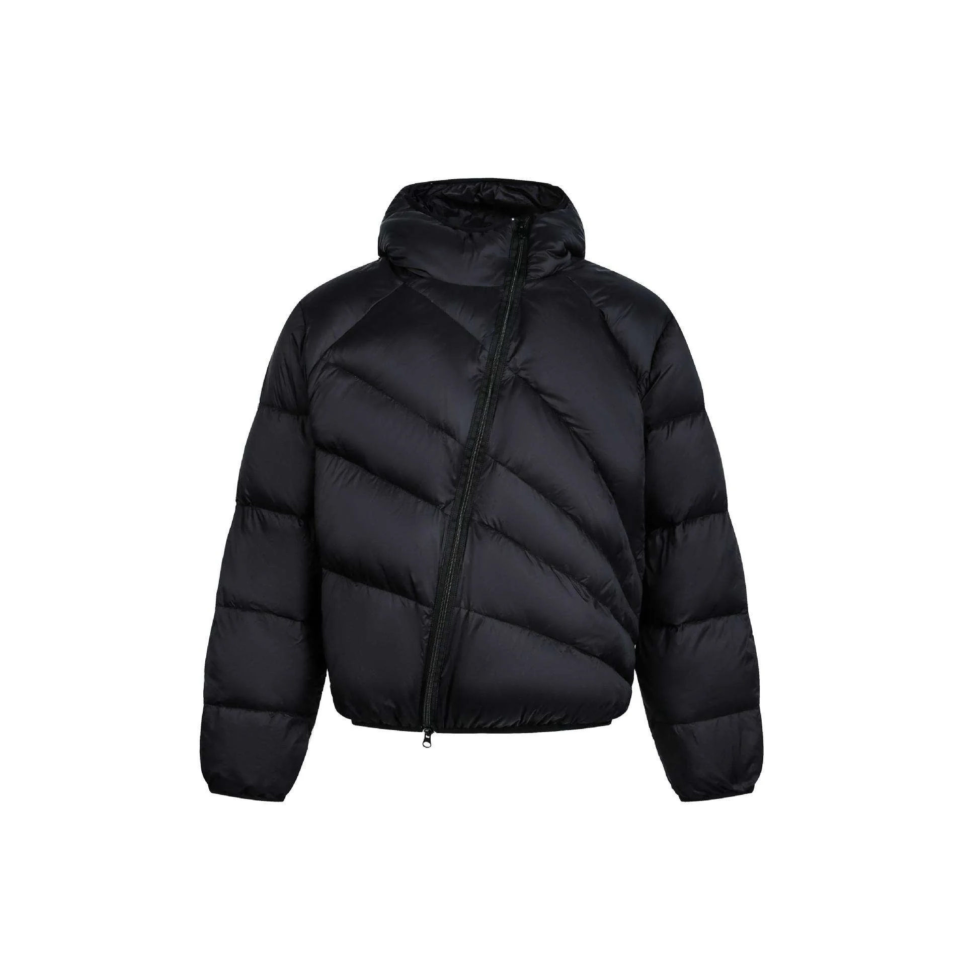 SALATI Custom Boxy Fit Asymmetric Two-way Zipper Puffer Jacket Fashion Deconstruction Mens Winter Coat Premium Streetwear Unisex gallery 2