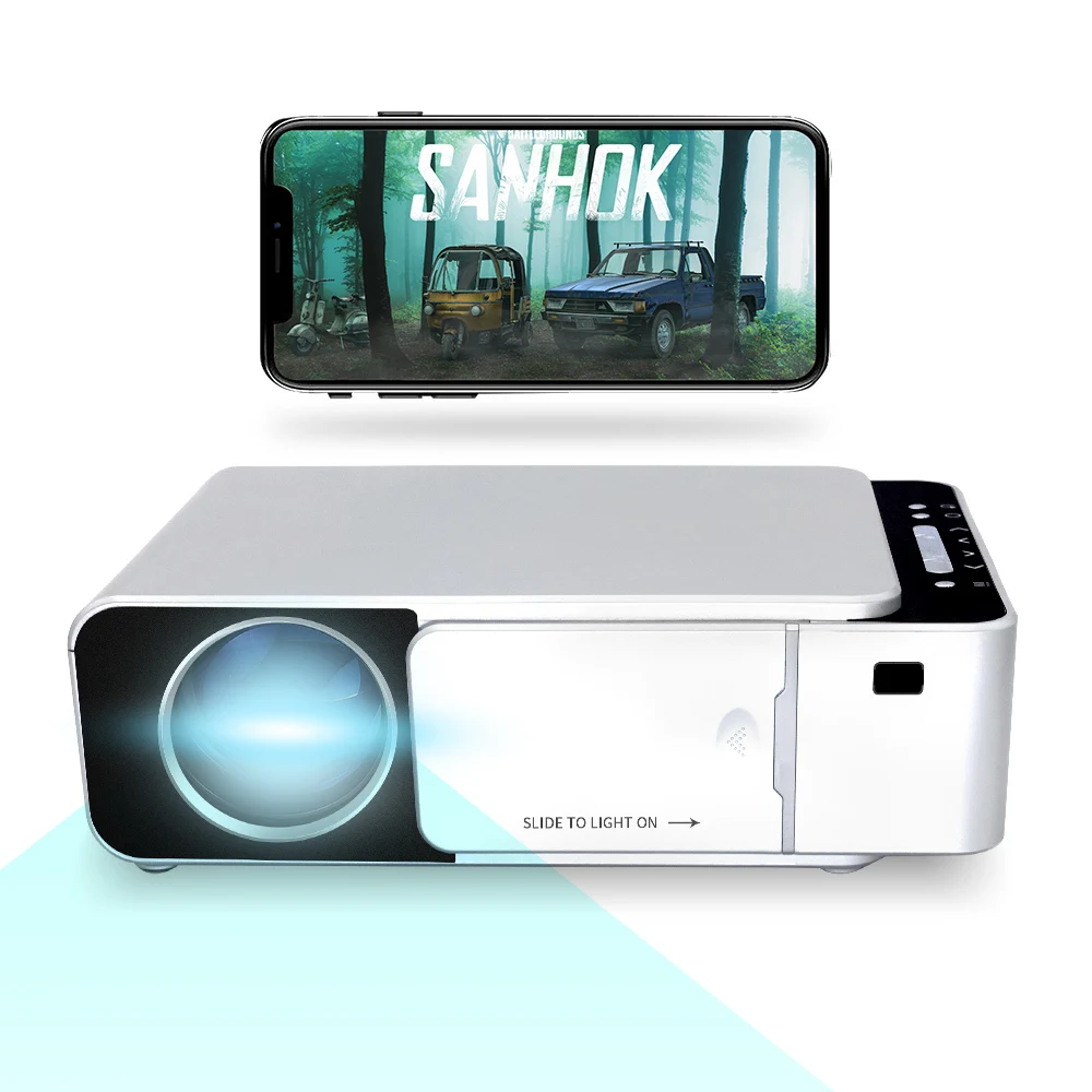 Smart Projector LCD1280*720 proyector With mobile phone connected on the same screen