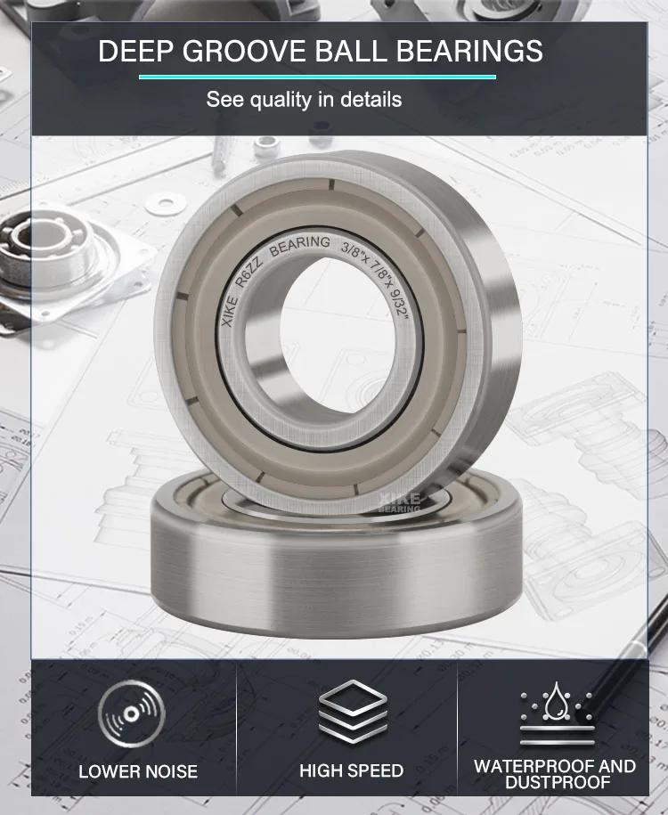 PGN Bearings R6-ZZ Premium Ball Bearings (2 Pack) – 3/8x7/8x9/32, Metal Shield, C3