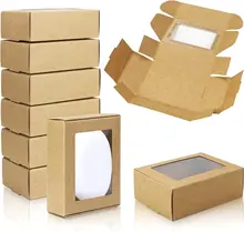 High Quality Transparent Jewelry Gift Boxes Mini PVC Lid Kraft Paper Gift Box With Window Clear