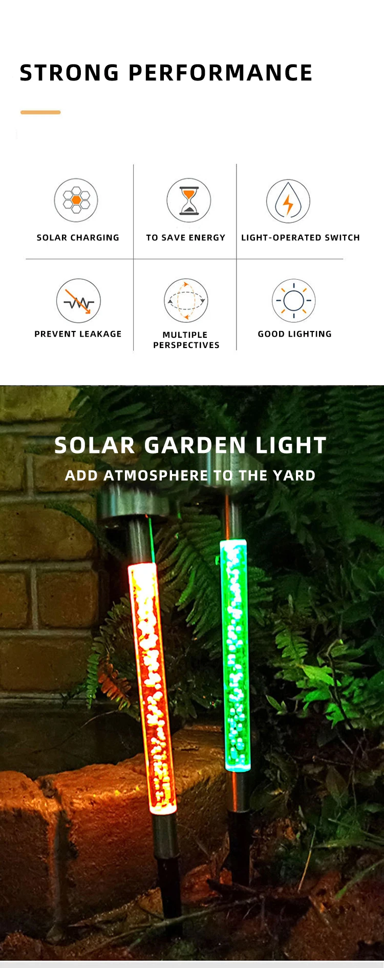 Solar lawn lamp waterproof park villa chargeable small night acrylic insert light factory