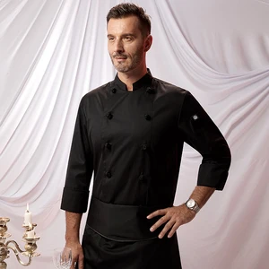 Zhenyao High-End Men's Elegant Bar and Restaurant Uniforms Long Sleeve Chef Clothes for Autumn Winter for Hotels and Kitchens