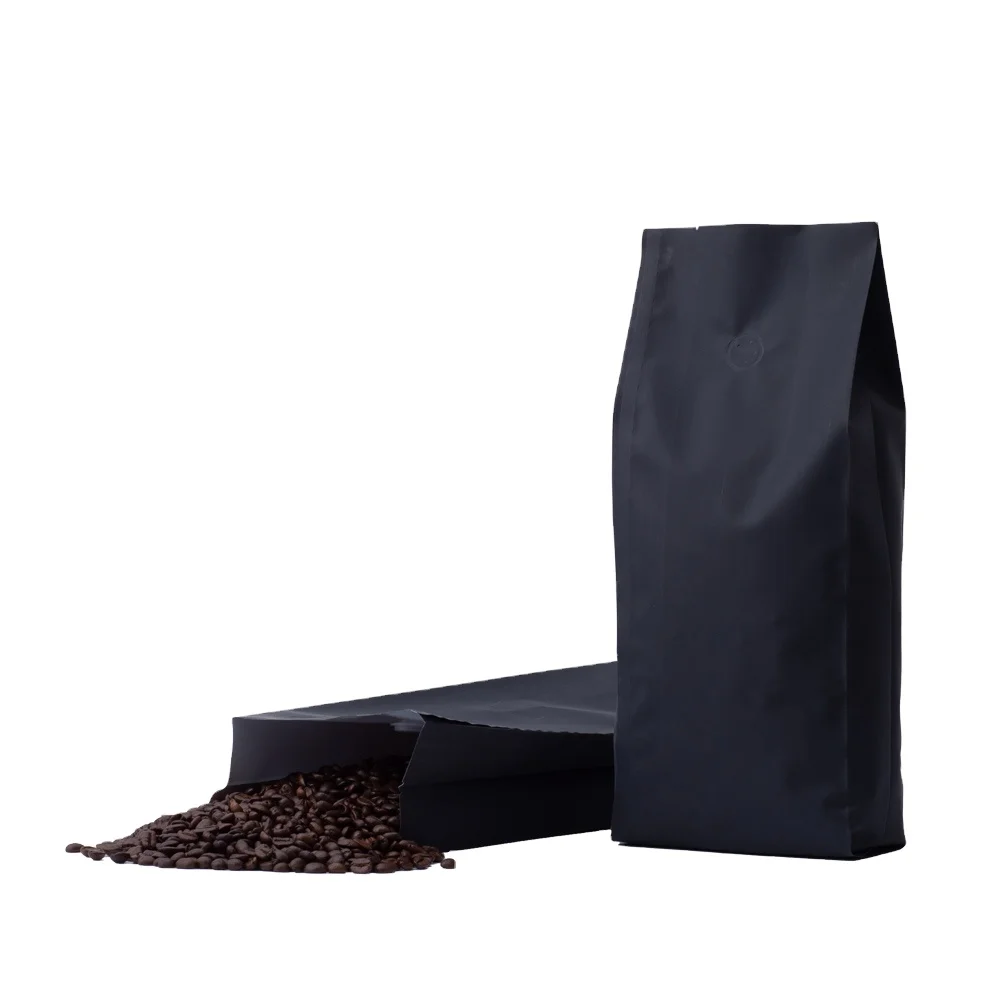 matte black side gusset soft touch gusset recyclable coffee bag