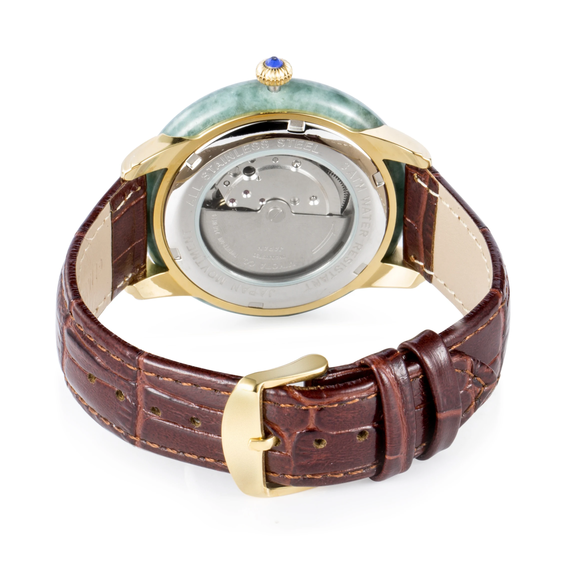 Diamond Bezel Luxury Leather Automatic Mechanical Watch for 