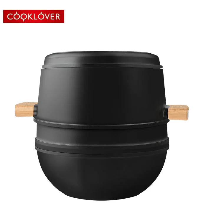 Cooklover Best Kitchen Ware Modern Induction Cooking Pot Cookware Set Glass Lid Made Aluminium Silicone Marble Bakelite Home Use