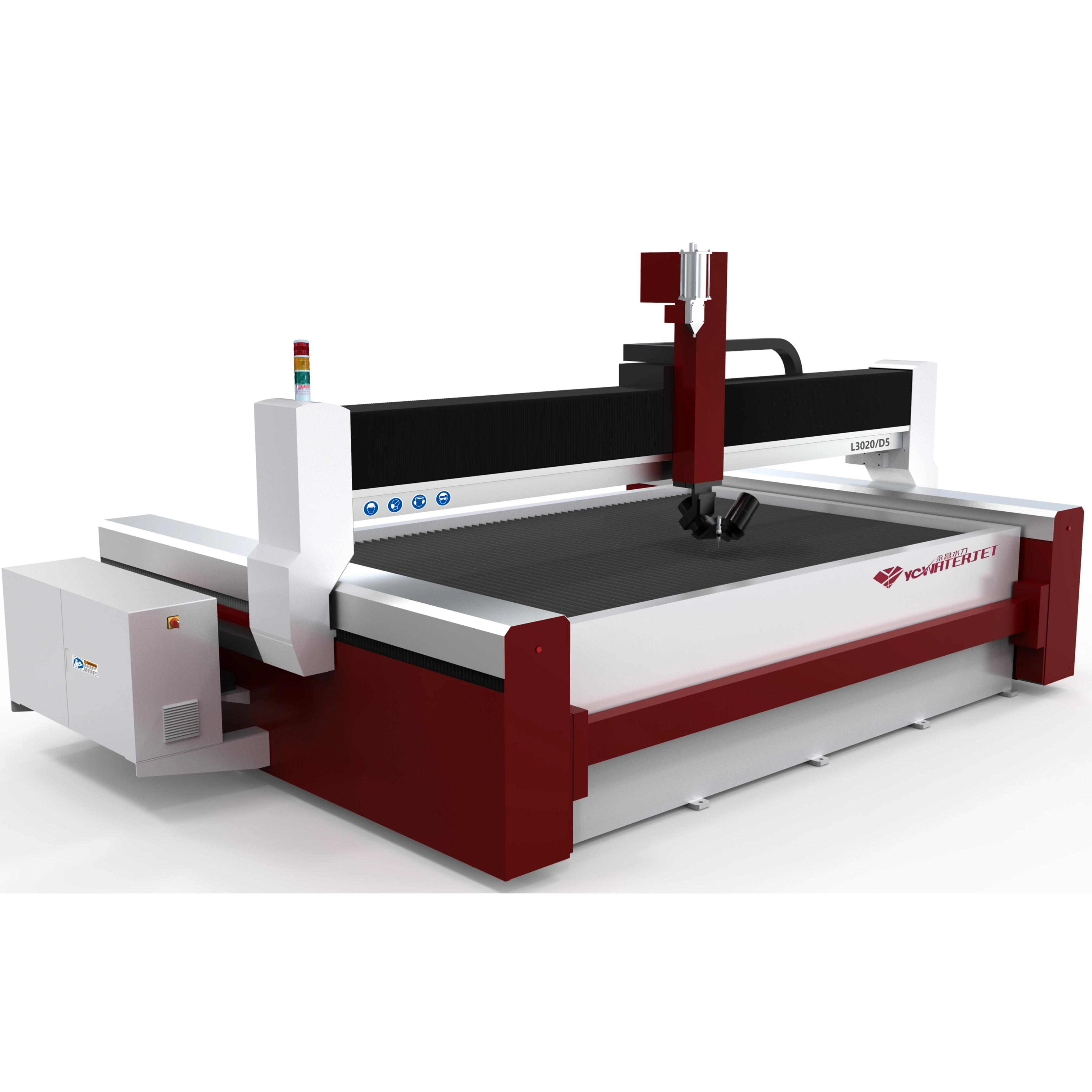 CNC 5 Axis Marble Granite Ceramic Tile Water Jet Cutting Machine With Bevel Cutting 10 Degrees