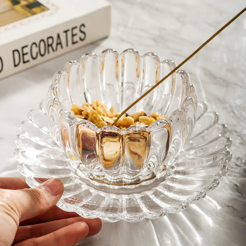 New Creative Glass Bowl Exquisite Transparent Bowl Tableware Set