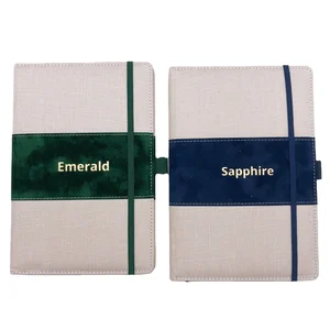 2026 Customizable A5 Fabric Hardcover Planner Leather Bound School Diary Notebook with Thermal Binding