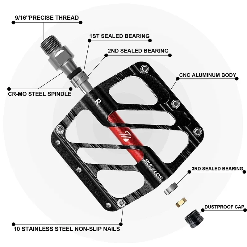 Pedale bici Pedali autobloccanti SPD Pedali MTB Road Lega di alluminio Pedale bicicletta con cuscinetto sigillato antiscivolo  18